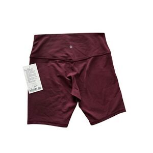 NWT Lululemon Womens Red Merlot Align High Rise 8" Yoga Athletic Shorts Size 12